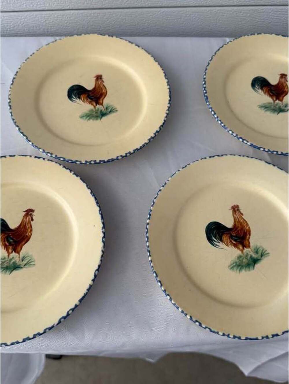 Set of 4 Vintage Rooster Dinner Plates